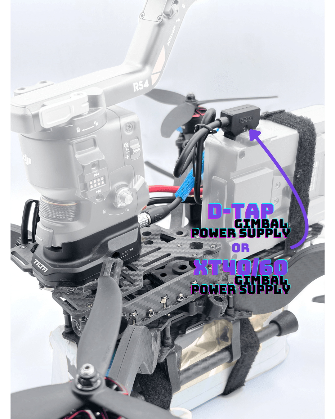 Gimbal power supply options: D-TAP or XT60/XT30