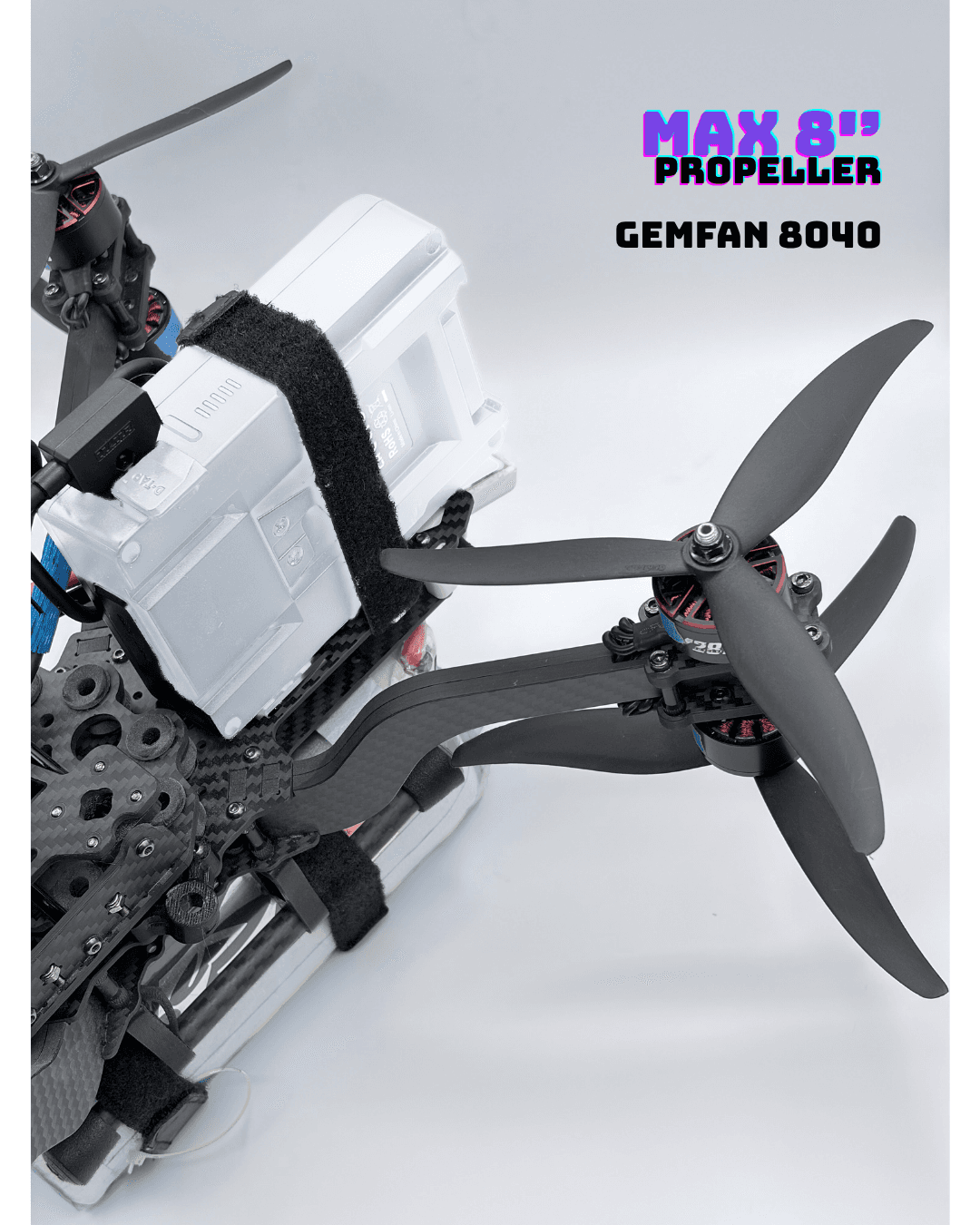 Gemfan 8040 max 8" propellers close-up