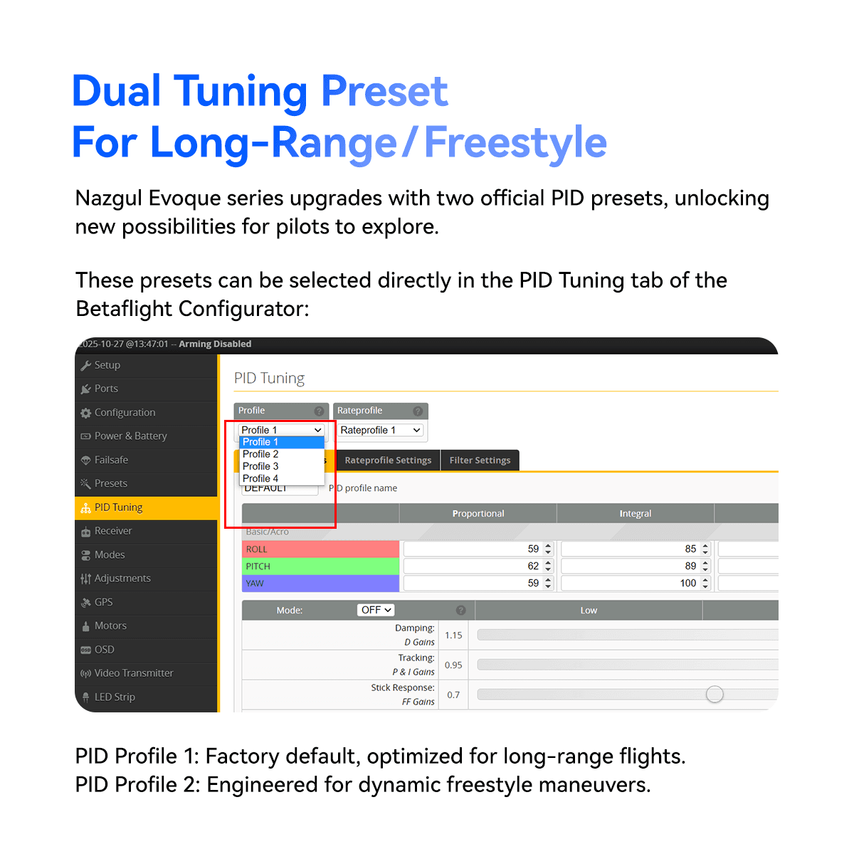 Nazgul Evoque F7 — ELRS dualband dual-antenna receiver